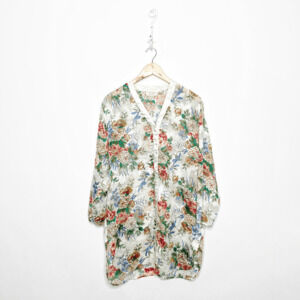 VTG 80s 90s Victoria's Secret Gold Label FLORAL oversized lace nightshirt small